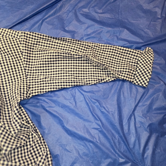 JJill Gingham Blouse. 3/4 Sleeve.  Cotton Blend.  Women's Size Medium - Picture 6 of 7